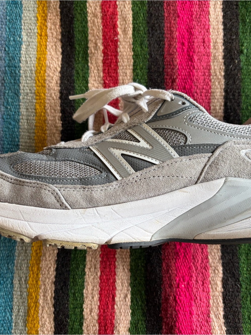 New Balance 999v6 size 10 Gray and White Suede-Trim Athletic Sneaker 4E